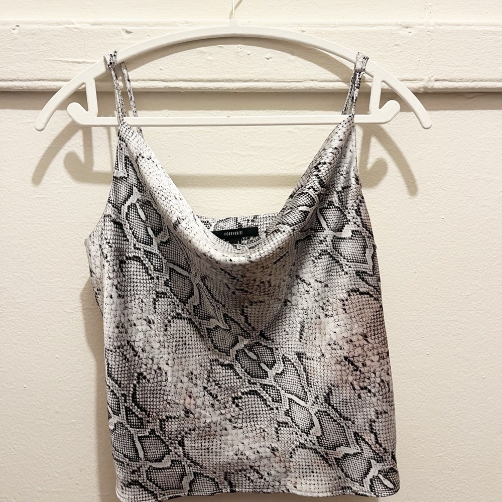 Forever 21 Snake Print Cowl Neck Tank Top